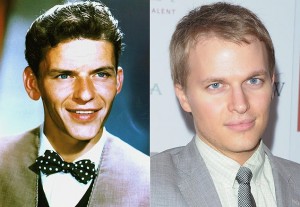 Mia Farrow diz que um de seus filhos pode ser de Sinatra, não de Woody Allen Frank Sinatra à esquerda, e Ronan Farrow à direita