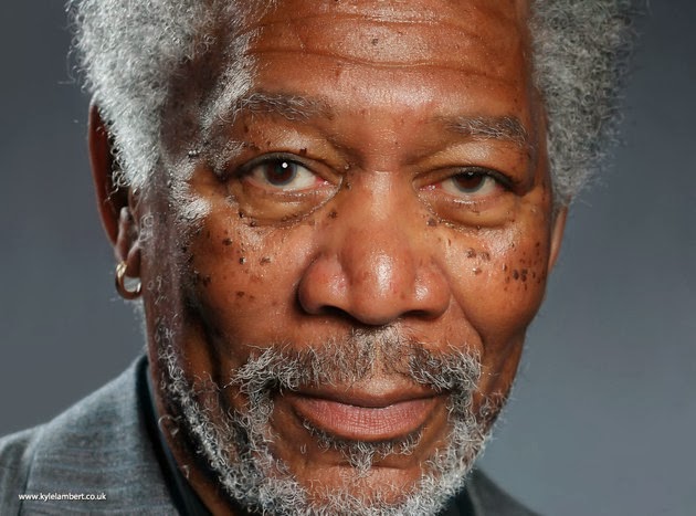 Artista faz pintura ultrarrealista de Morgan Freeman no iPad