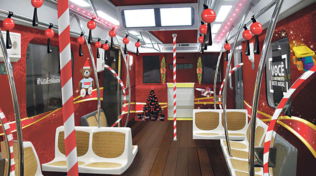 Trem do metrô de São Paulo irá ganhar decoração totalmente natalina