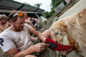 Vira-lata segue atletas em prova de resistência e acaba adotado