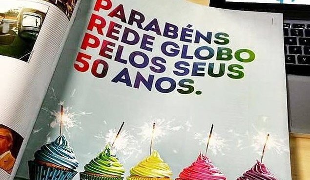 SBT paga anúncio parabenizando os 50 anos da Globo